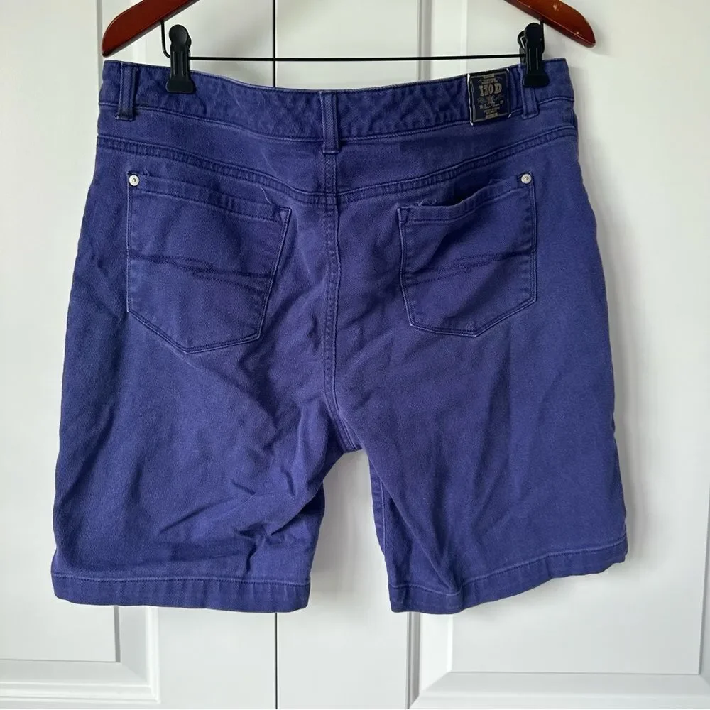 Izod Size 14 Deep Purple Bermuda Denim Shorts